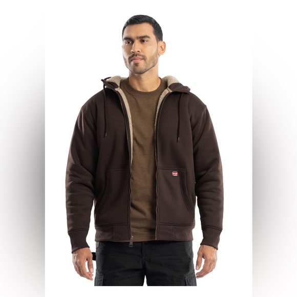Men's Wrangler Dark Brown Fuzzy Hoodie - Picture 3 of 8
